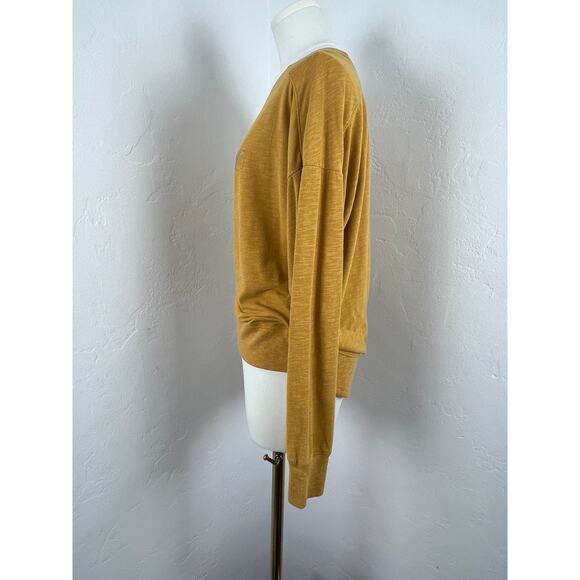 SUNDAY FUNDAY Long-Sleeve Mustard Yellow T-Shirt (Womens: Medium) - Picture 5 of 11